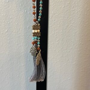 Bohemian Beaded Necklace with Tassel